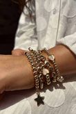 Laundry B Free Spirit Stretch Stacker Bracelet Hearts & Star Gold /10 